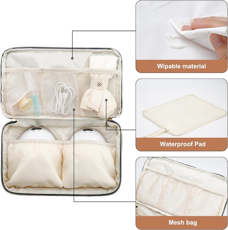 GDNasist Breastmilk Cooler Bag with 6 Ice Pack, Wearable Breast Pump Bag Compatible with Willow, Elvie, Medela & Momcozy M5/S12 Pro Pumps & Accessories for Work, Travel and Family Use Grey - Image 4